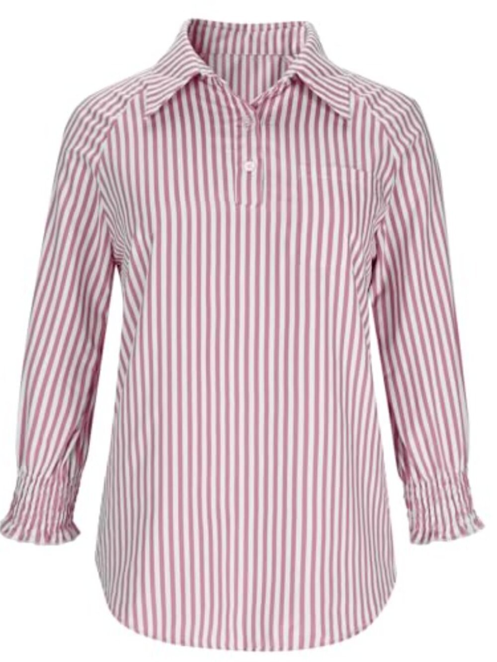 🆕 Button Down Shirts for Women Oversized Striped Long Sleeve Collared V Neck - Picture 6 of 6